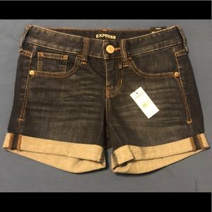 Express Women’s Denim Midi Low Rise Shorts
